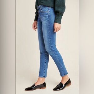 AG X Anthropologie Women's Blue Ankle Button-Up Jeans
